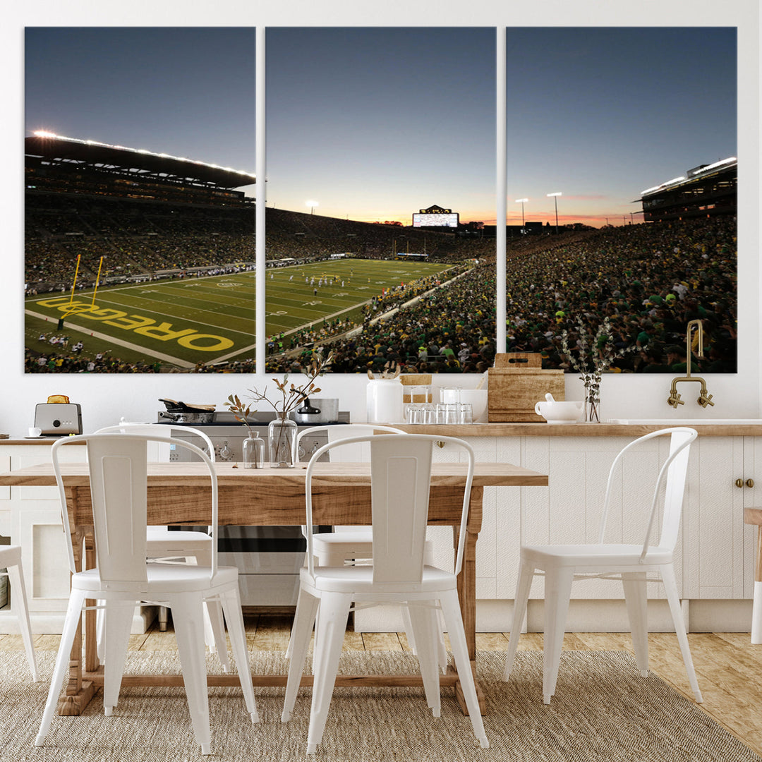 Oregon's Autzen Football Stadium Arena Wall Art Canvas Print