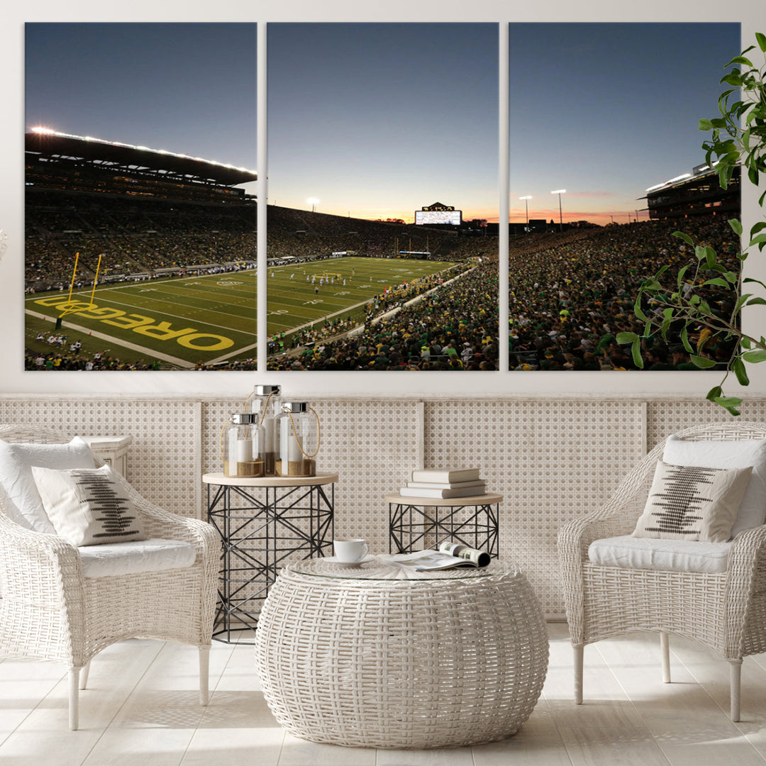 Oregon's Autzen Football Stadium Arena Wall Art Canvas Print