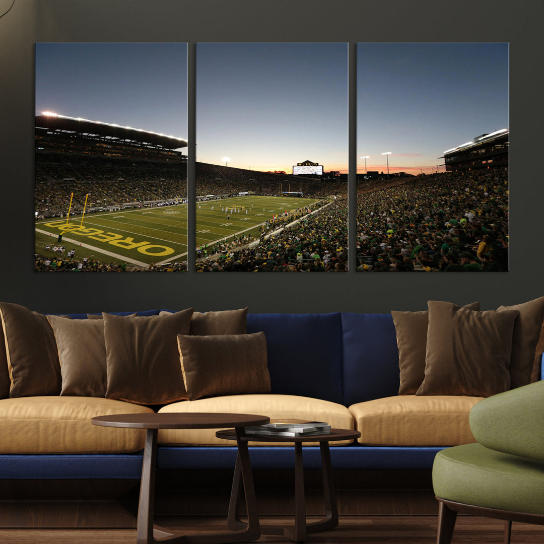 Oregon's Autzen Football Stadium Arena Wall Art Canvas Print