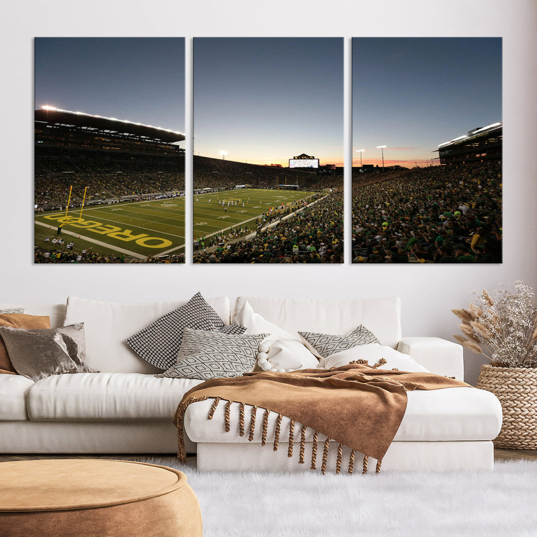 Oregon's Autzen Football Stadium Arena Wall Art Canvas Print