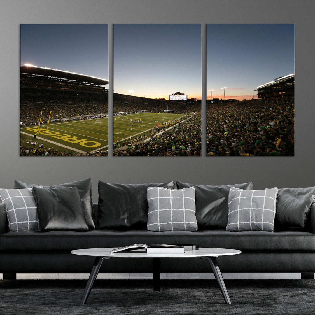 Oregon's Autzen Football Stadium Arena Wall Art Canvas Print