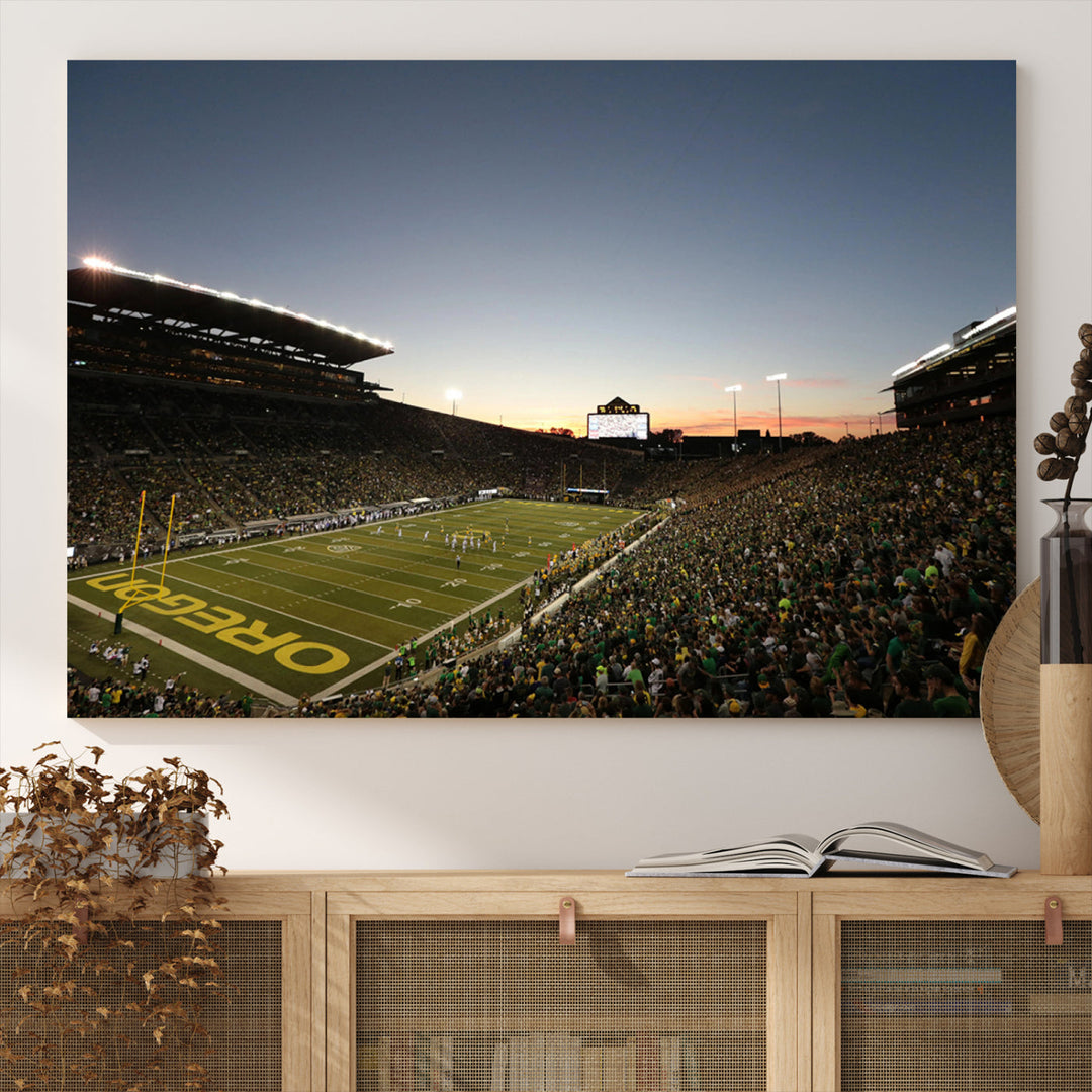 Oregon's Autzen Football Stadium Arena Wall Art Canvas Print