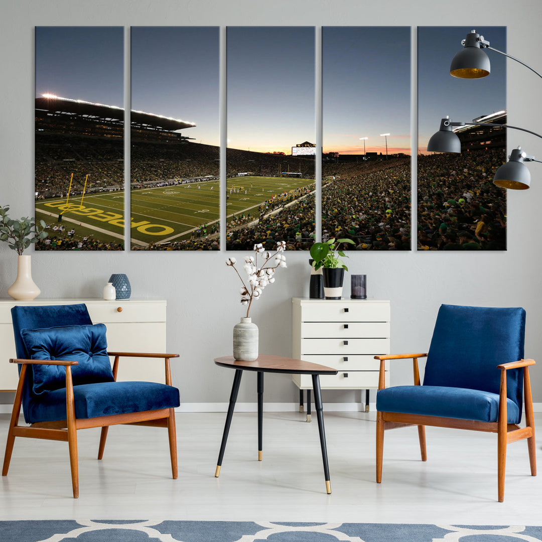 Oregon's Autzen Football Stadium Arena Wall Art Canvas Print