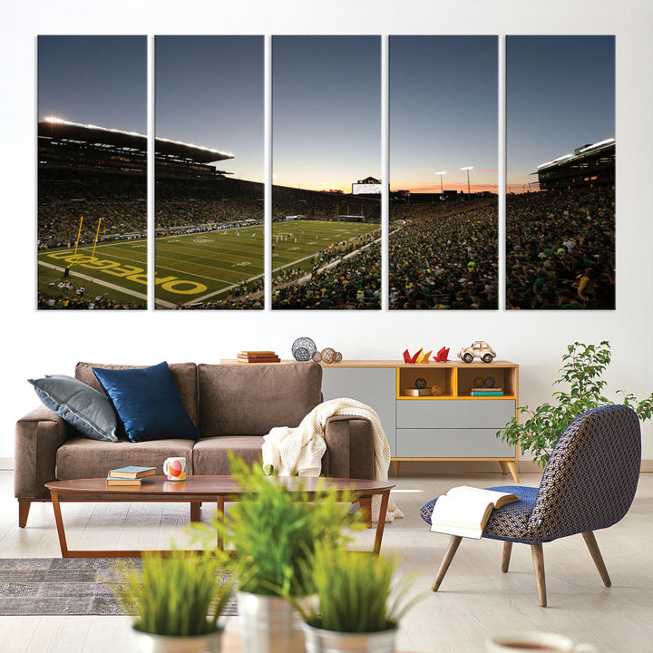 Oregon's Autzen Football Stadium Arena Wall Art Canvas Print