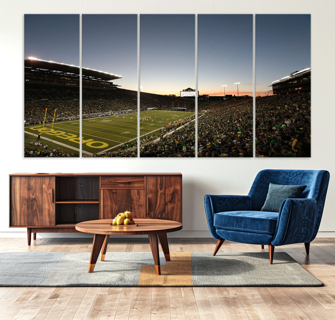 Oregon's Autzen Football Stadium Arena Wall Art Canvas Print