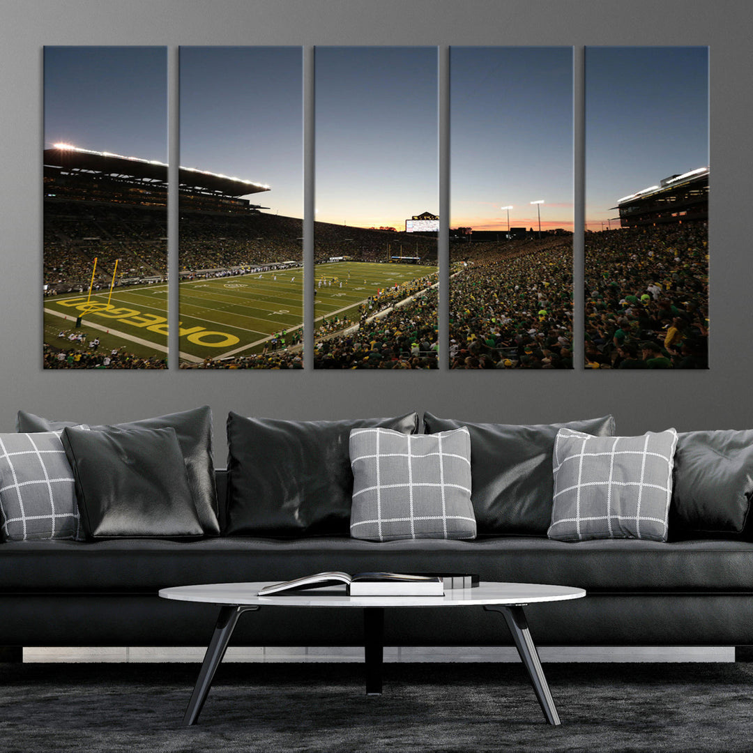 Oregon's Autzen Football Stadium Arena Wall Art Canvas Print