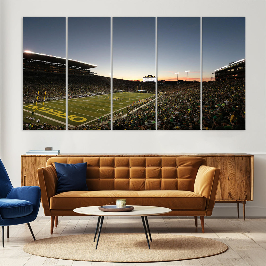 Oregon's Autzen Football Stadium Arena Wall Art Canvas Print