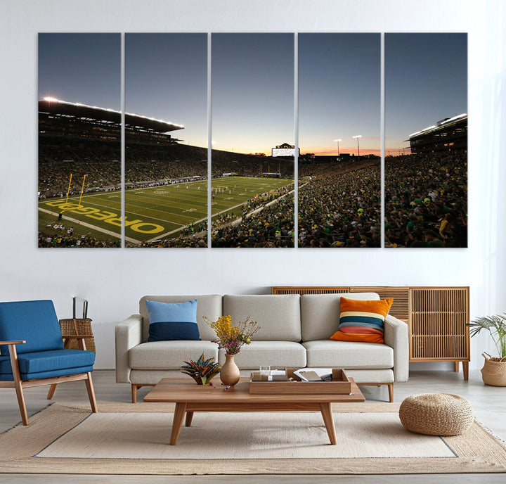 Oregon's Autzen Football Stadium Arena Wall Art Canvas Print