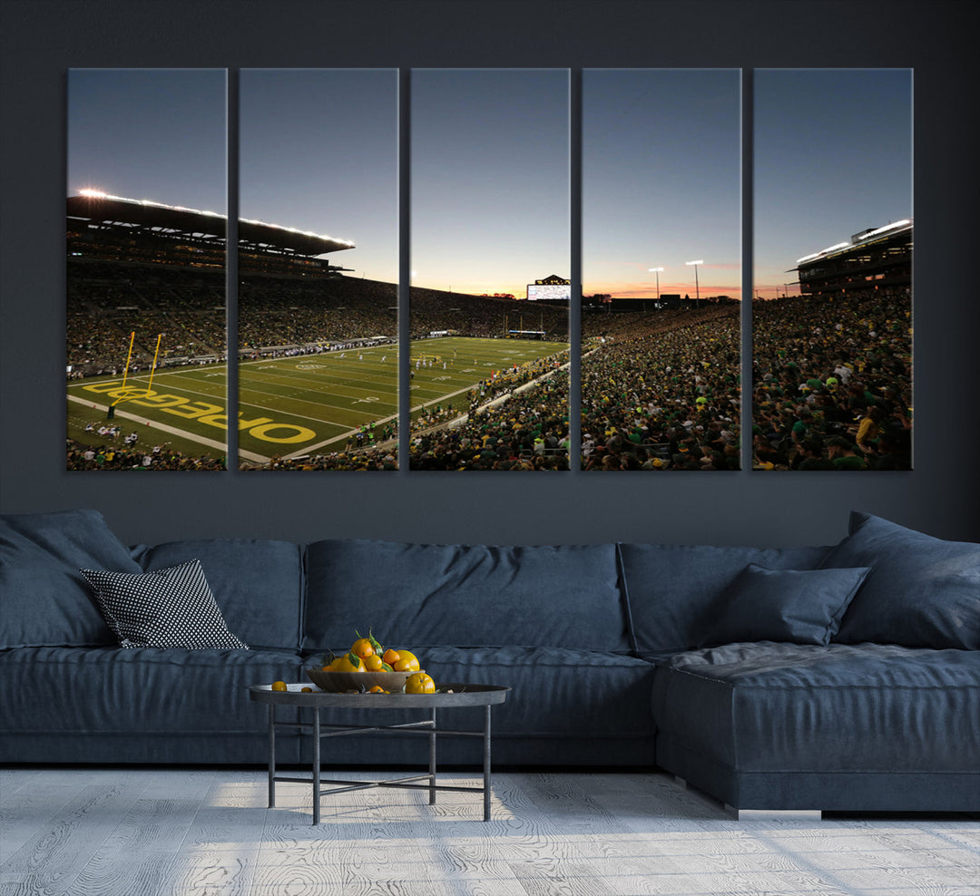 Oregon's Autzen Football Stadium Arena Wall Art Canvas Print