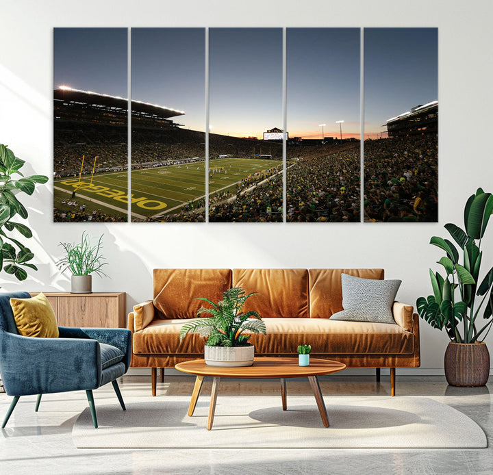 Oregon's Autzen Football Stadium Arena Wall Art Canvas Print