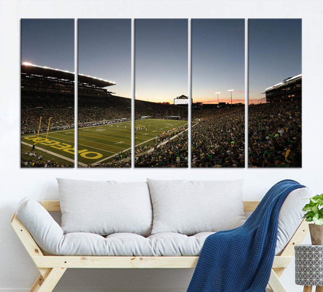 Oregon's Autzen Football Stadium Arena Wall Art Canvas Print