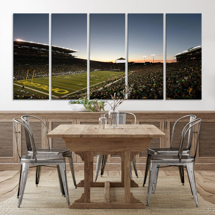 Oregon's Autzen Football Stadium Arena Wall Art Canvas Print