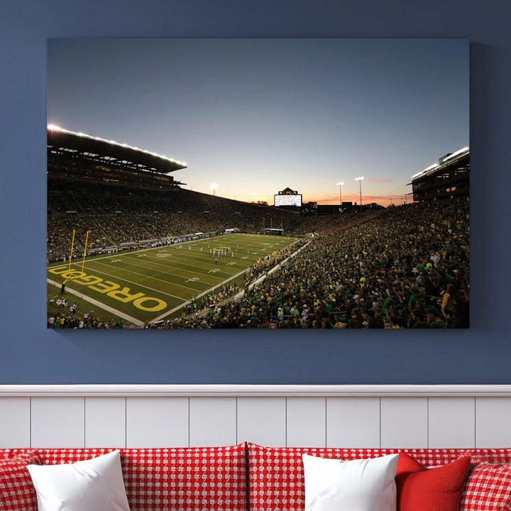 Oregon's Autzen Football Stadium Arena Wall Art Canvas Print