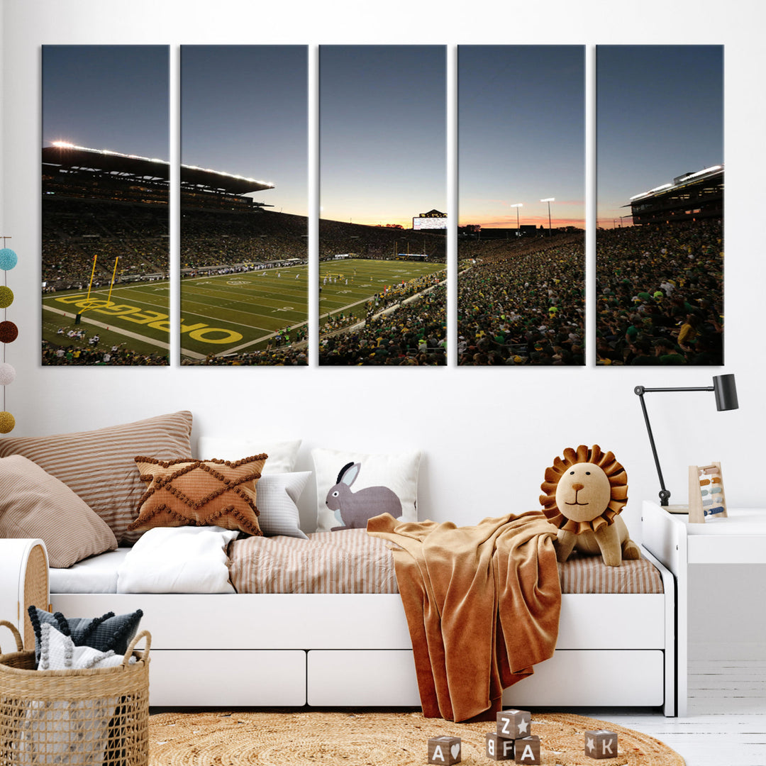 Oregon's Autzen Football Stadium Arena Wall Art Canvas Print