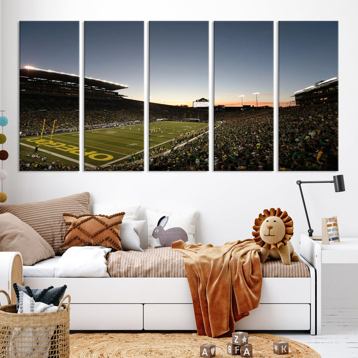 Oregon's Autzen Football Stadium Arena Wall Art Canvas Print