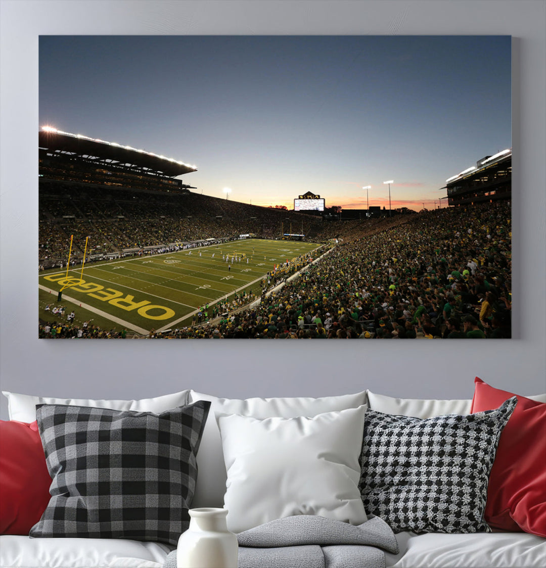 Oregon's Autzen Football Stadium Arena Wall Art Canvas Print