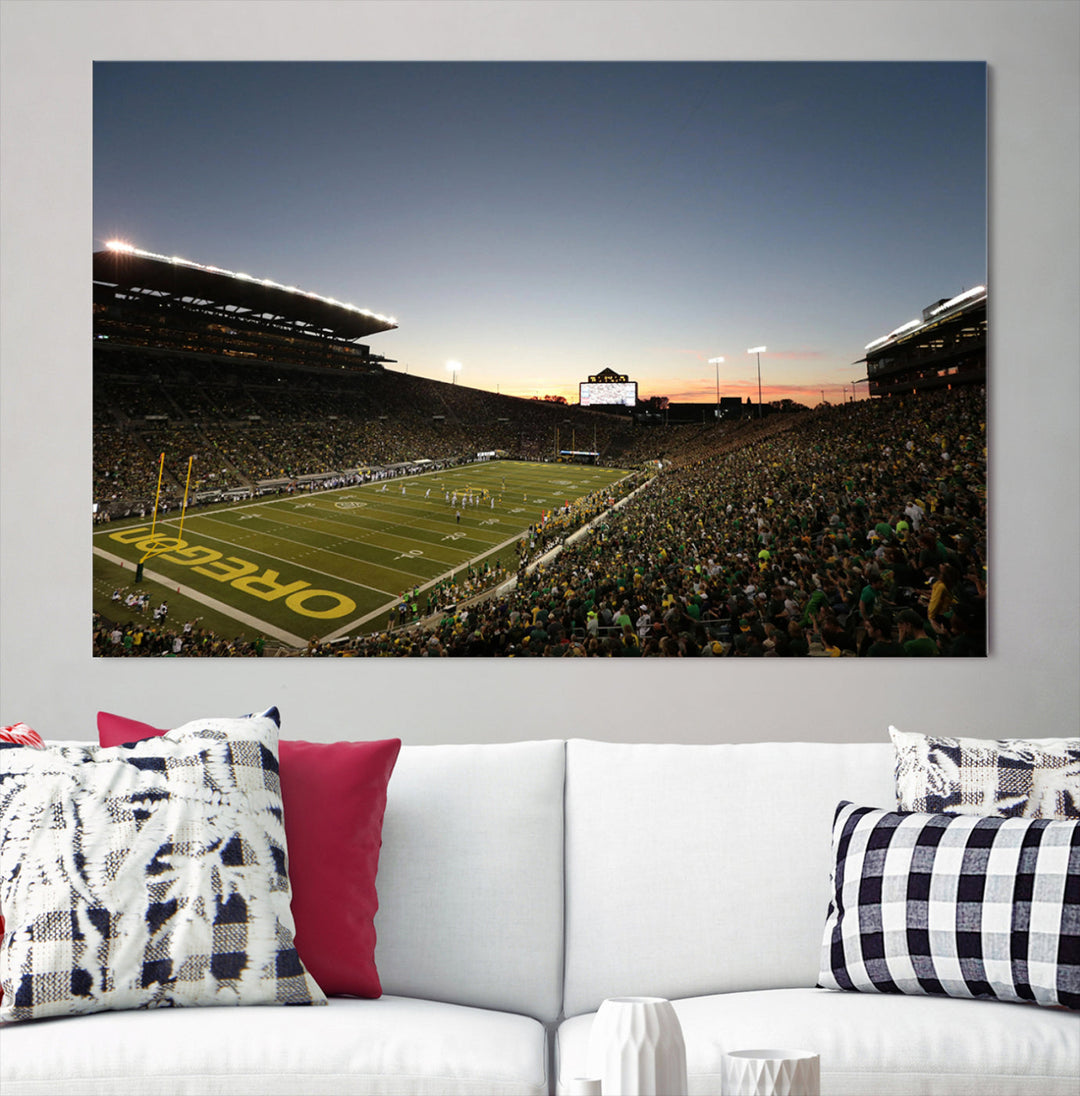 Oregon's Autzen Football Stadium Arena Wall Art Canvas Print