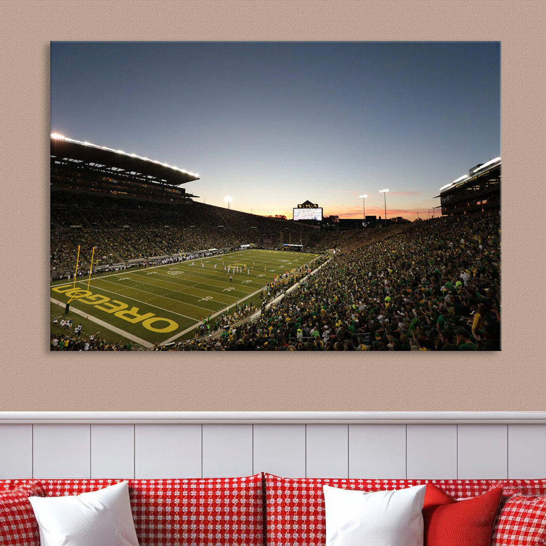 Oregon's Autzen Football Stadium Arena Wall Art Canvas Print