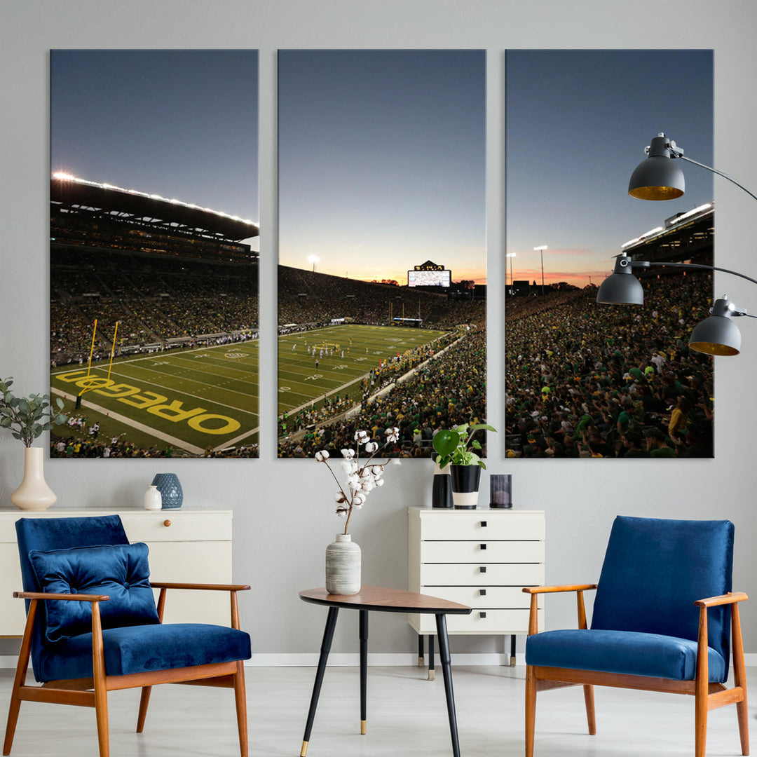 Oregon's Autzen Football Stadium Arena Wall Art Canvas Print