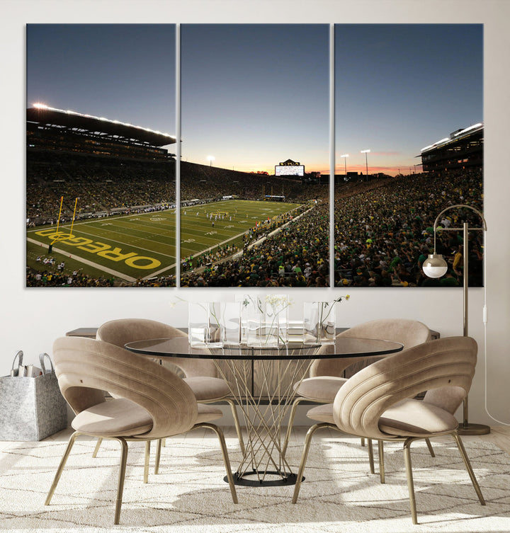 Oregon's Autzen Football Stadium Arena Wall Art Canvas Print