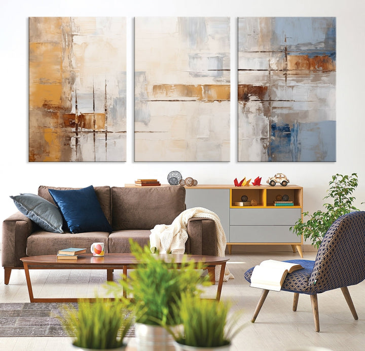 Pastel Abstract Multi Panel Wall Art Canvas Print