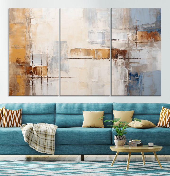 Pastel Abstract Multi Panel Wall Art Canvas Print