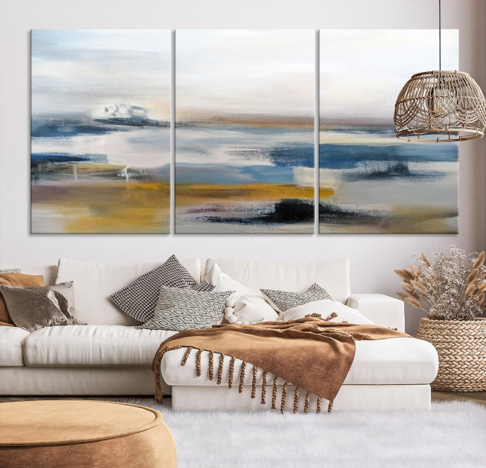 Pastel Abstract Painting Canvas Wall Art Giclee Print for Living Room Decor