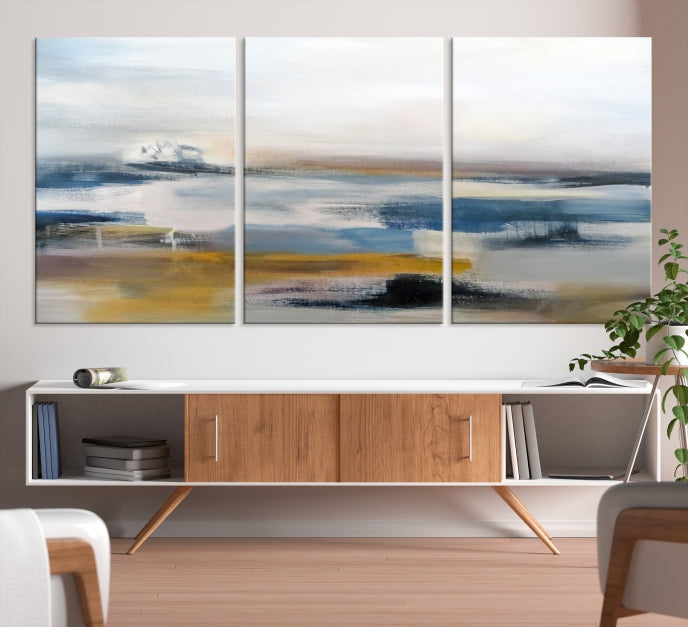 Pastel Abstract Painting Canvas Wall Art Giclee Print for Living Room Decor