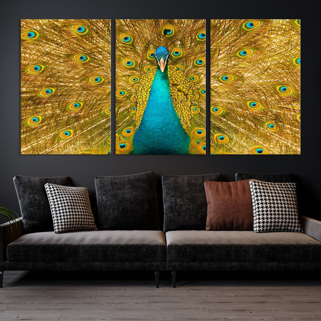 Peacock Wall Art Print Animal Canvas Wall Decor for Living Room Nursery Office