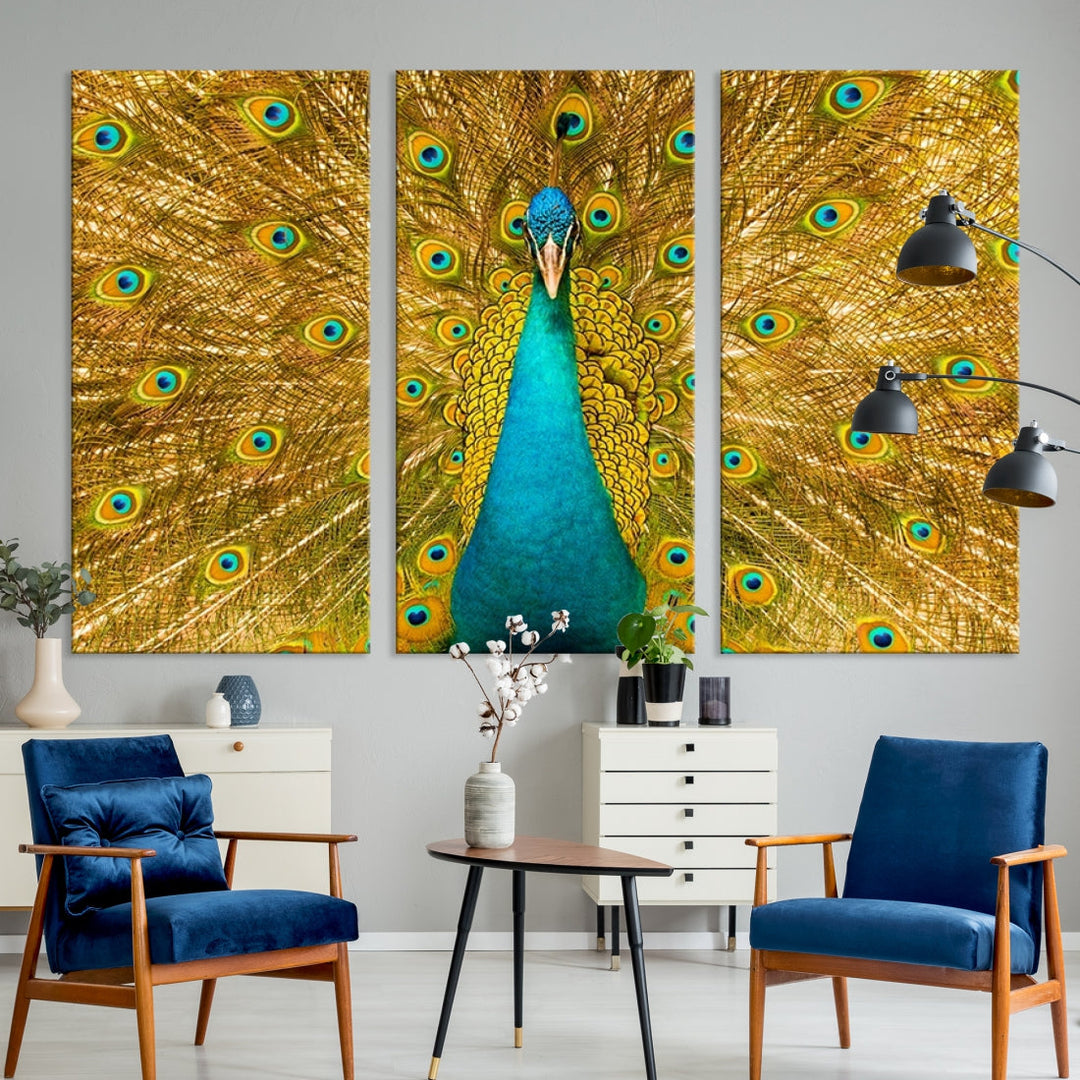 Peacock Wall Art Print Animal Canvas Wall Decor for Living Room Nursery Office