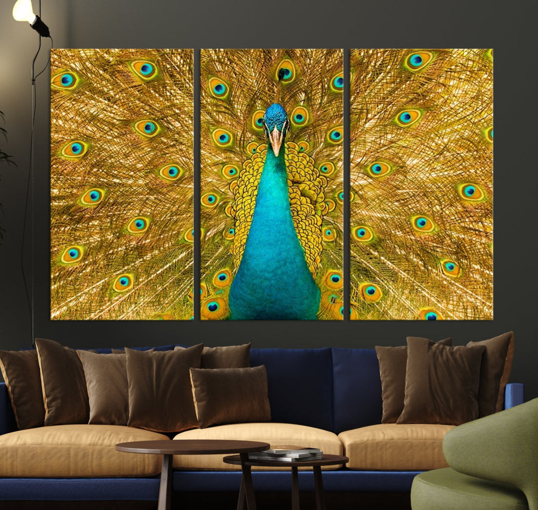 Peacock Wall Art Print Animal Canvas Wall Decor for Living Room Nursery Office