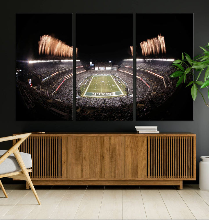 Philadelphia Eagles Lincoln Financial Field Stadium Wall Art Ready to Hang Canvas Football Stadium Print NFL Poster Dorm & Man Cave Wall Art