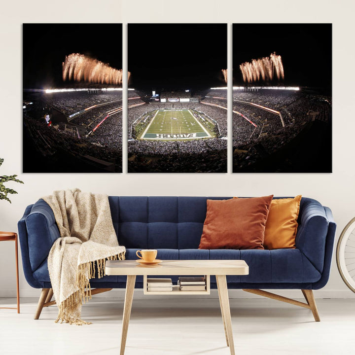 Philadelphia Eagles Lincoln Financial Field Stadium Wall Art Ready to Hang Canvas Football Stadium Print NFL Poster Dorm & Man Cave Wall Art