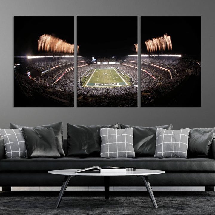 Philadelphia Eagles Lincoln Financial Field Stadium Wall Art Ready to Hang Canvas Football Stadium Print NFL Poster Dorm & Man Cave Wall Art