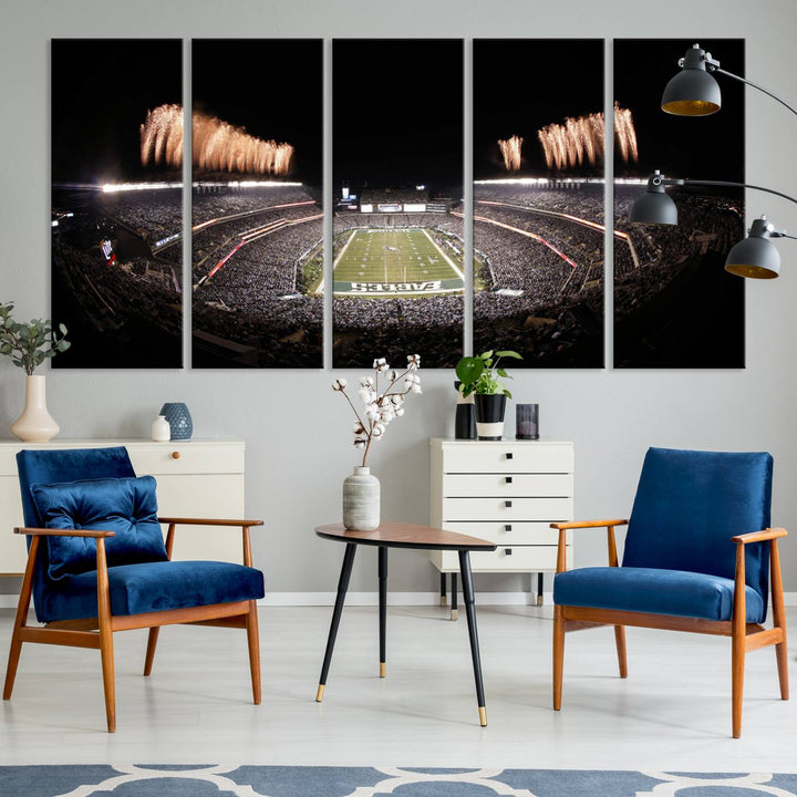 Philadelphia Eagles Lincoln Financial Field Stadium Wall Art Ready to Hang Canvas Football Stadium Print NFL Poster Dorm & Man Cave Wall Art