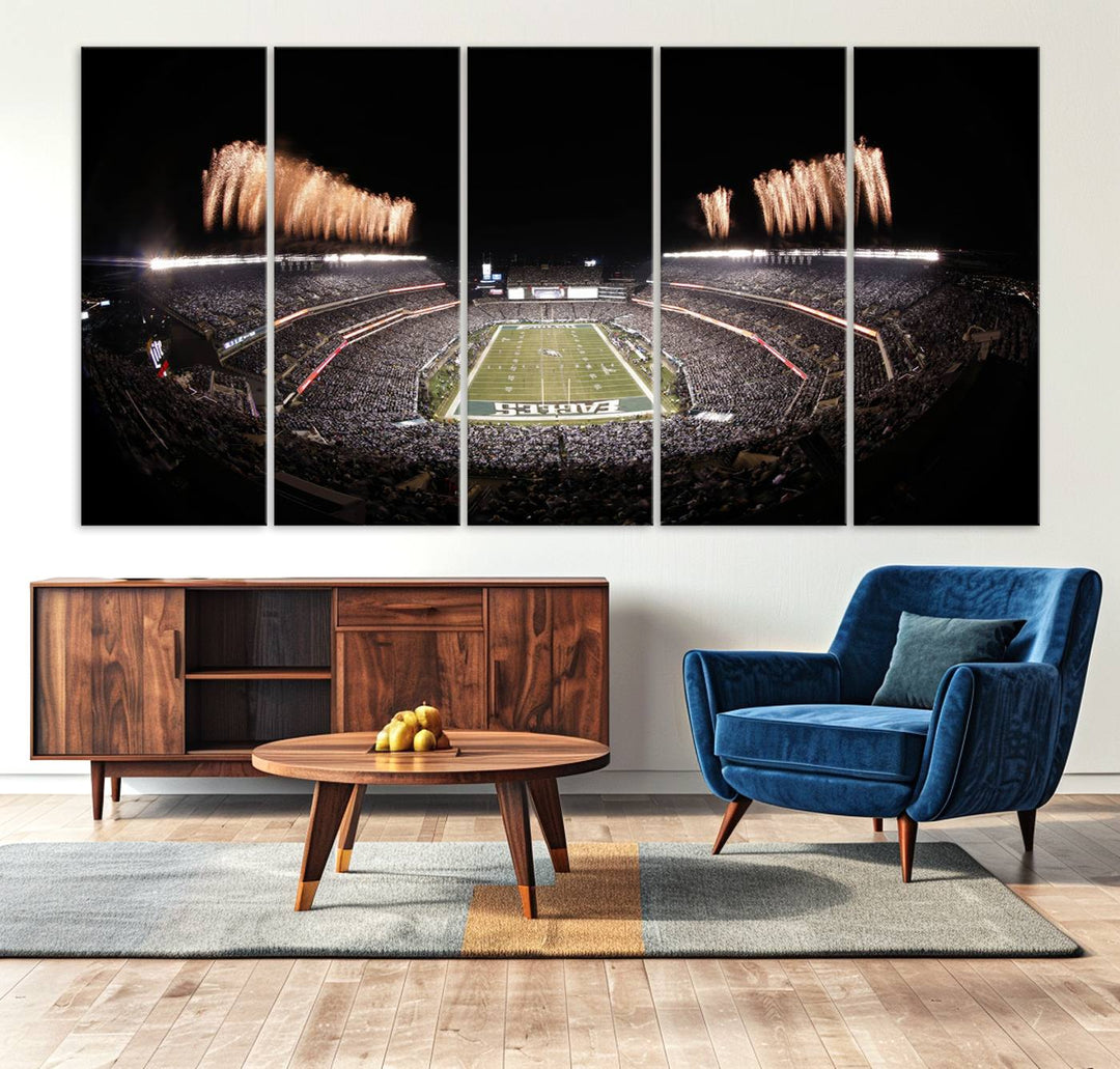 Philadelphia Eagles Lincoln Financial Field Stadium Wall Art Ready to Hang Canvas Football Stadium Print NFL Poster Dorm & Man Cave Wall Art