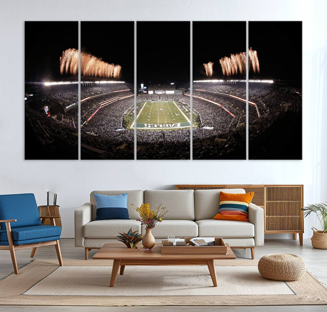 Philadelphia Eagles Lincoln Financial Field Stadium Wall Art Ready to Hang Canvas Football Stadium Print NFL Poster Dorm & Man Cave Wall Art