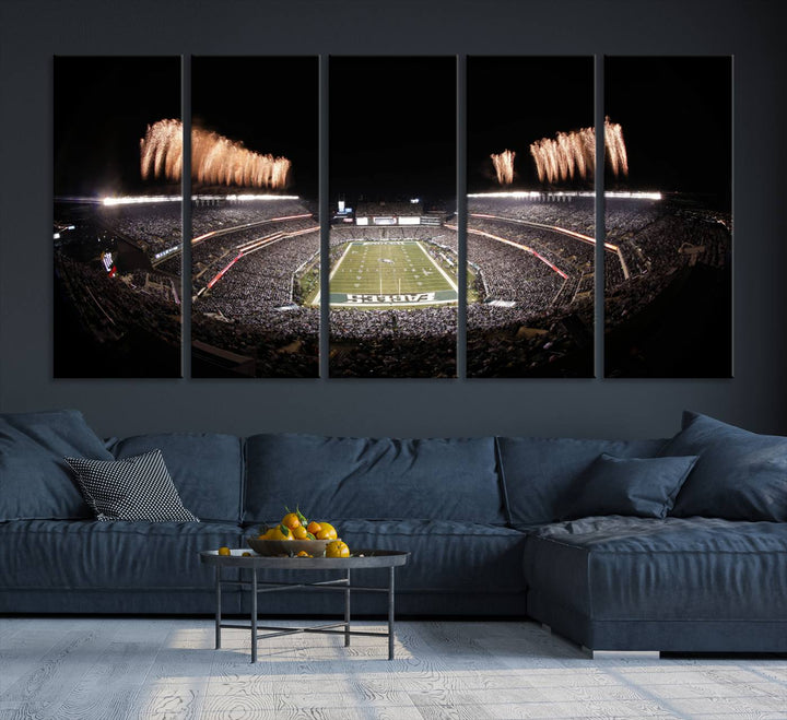 Philadelphia Eagles Lincoln Financial Field Stadium Wall Art Ready to Hang Canvas Football Stadium Print NFL Poster Dorm & Man Cave Wall Art