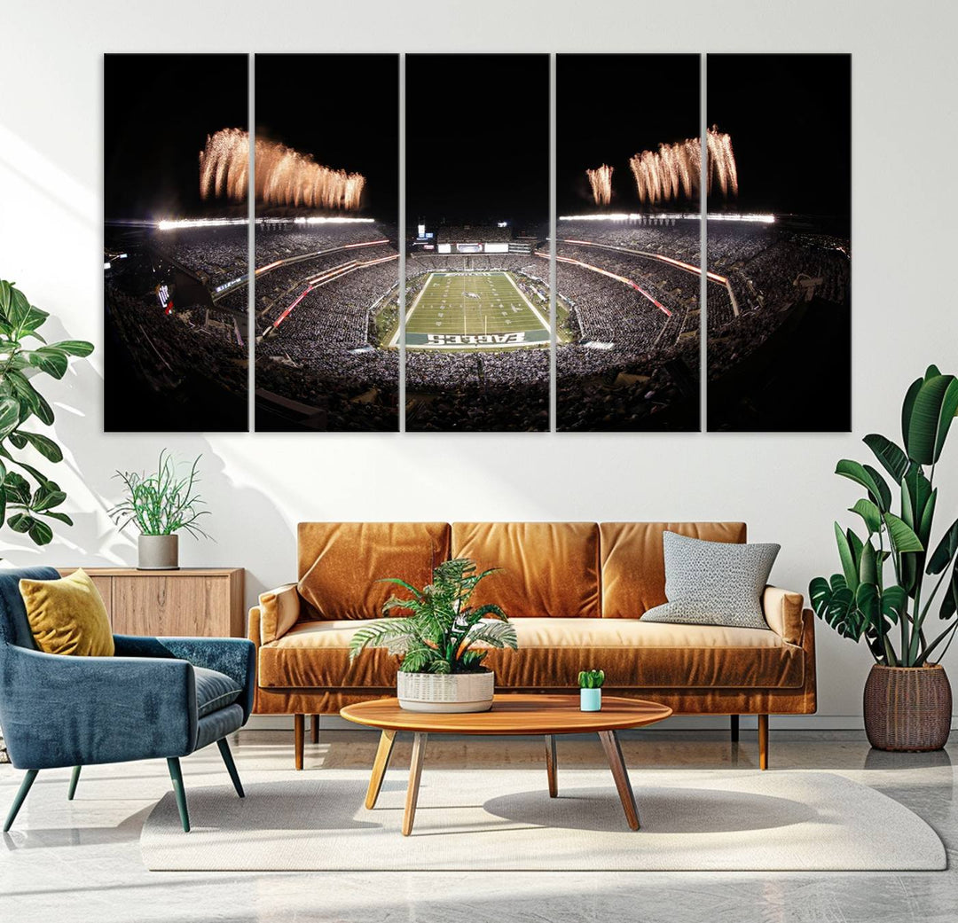 Philadelphia Eagles Lincoln Financial Field Stadium Wall Art Ready to Hang Canvas Football Stadium Print NFL Poster Dorm & Man Cave Wall Art