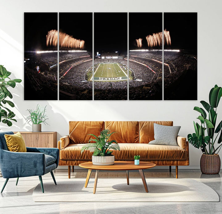 Philadelphia Eagles Lincoln Financial Field Stadium Wall Art Ready to Hang Canvas Football Stadium Print NFL Poster Dorm & Man Cave Wall Art