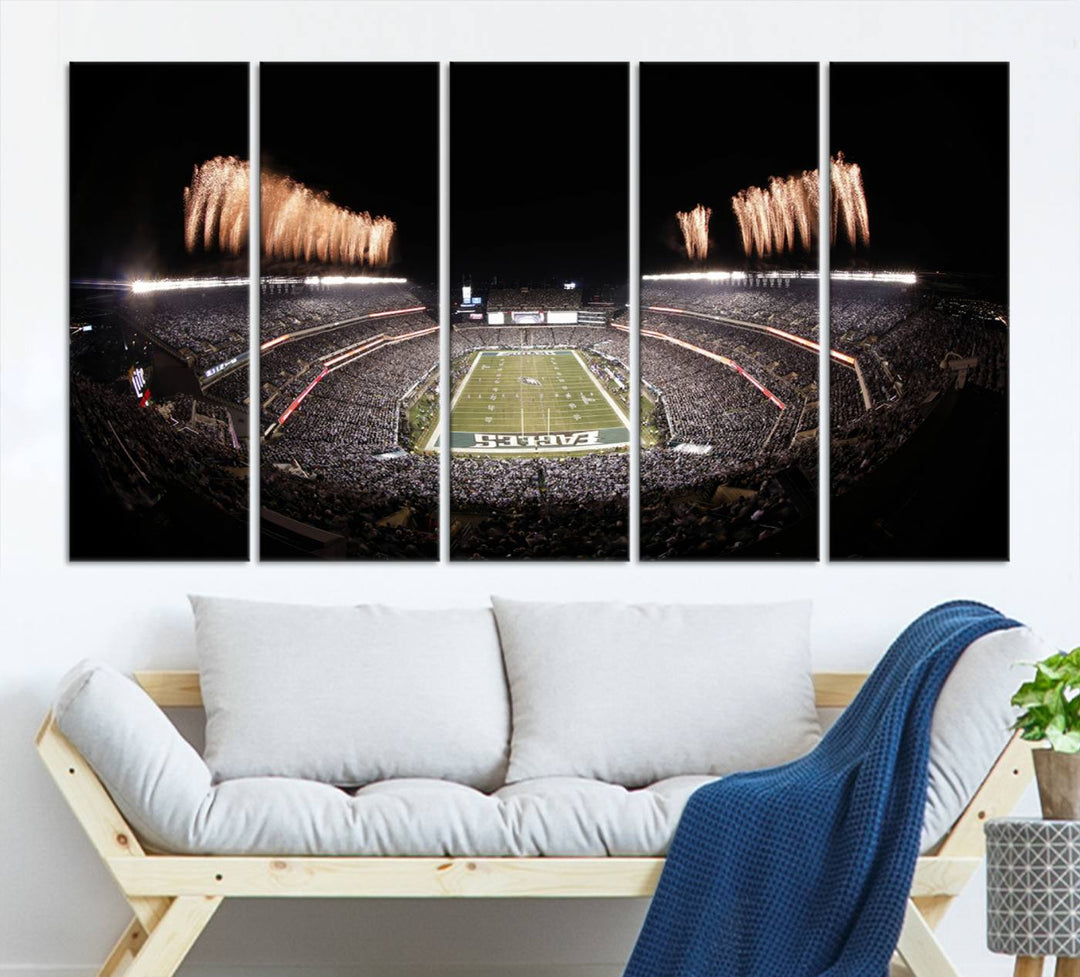 Philadelphia Eagles Lincoln Financial Field Stadium Wall Art Ready to Hang Canvas Football Stadium Print NFL Poster Dorm & Man Cave Wall Art