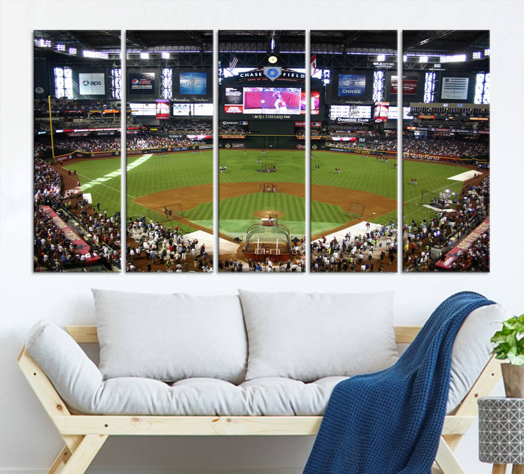 Phoenix Chase Field Baseball Stadium Wall Art Canvas Print