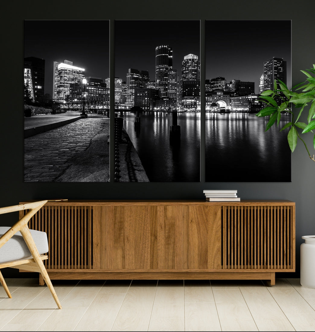 Piece Boston Canvas Wall Art Framed Skyline Cityscape Print