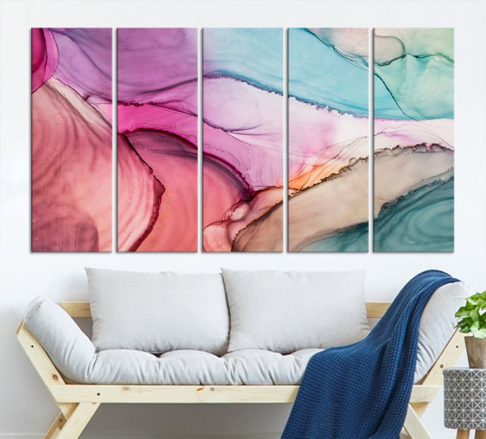 Pink Abstract Marble Large Wall Art Canvas Print