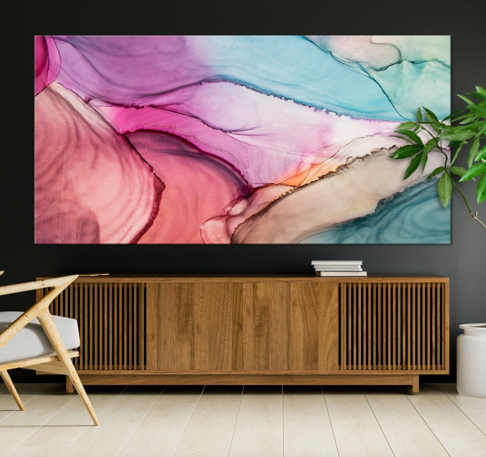 Pink Abstract Marble Large Wall Art Canvas Print