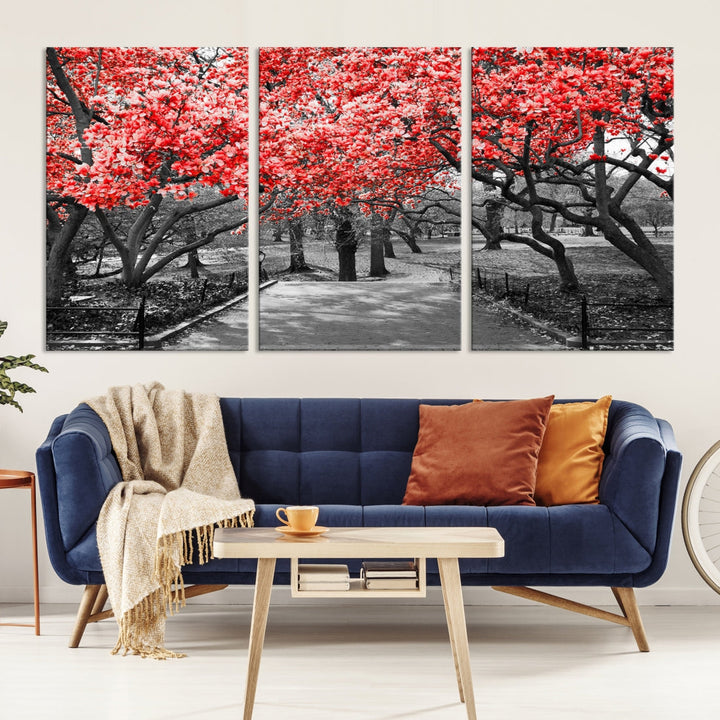 Pink Cherry Blossoms Canvas Wall Art Print Pink Flowers Large Canvas Art Print Blossoms Wall Decor Floral Canvas Artwork