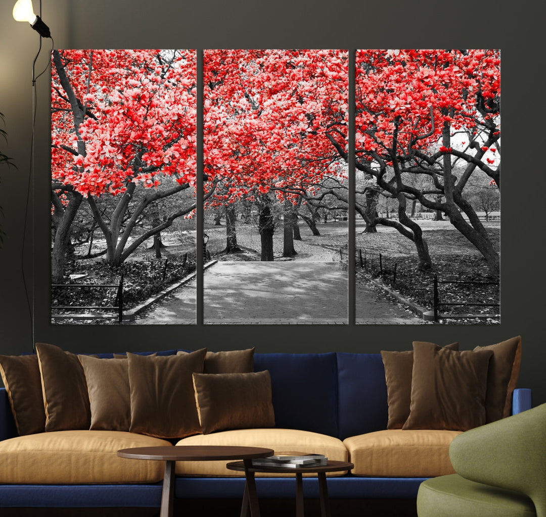 Pink Cherry Blossoms Canvas Wall Art Print Pink Flowers Large Canvas Art Print Blossoms Wall Decor Floral Canvas Artwork