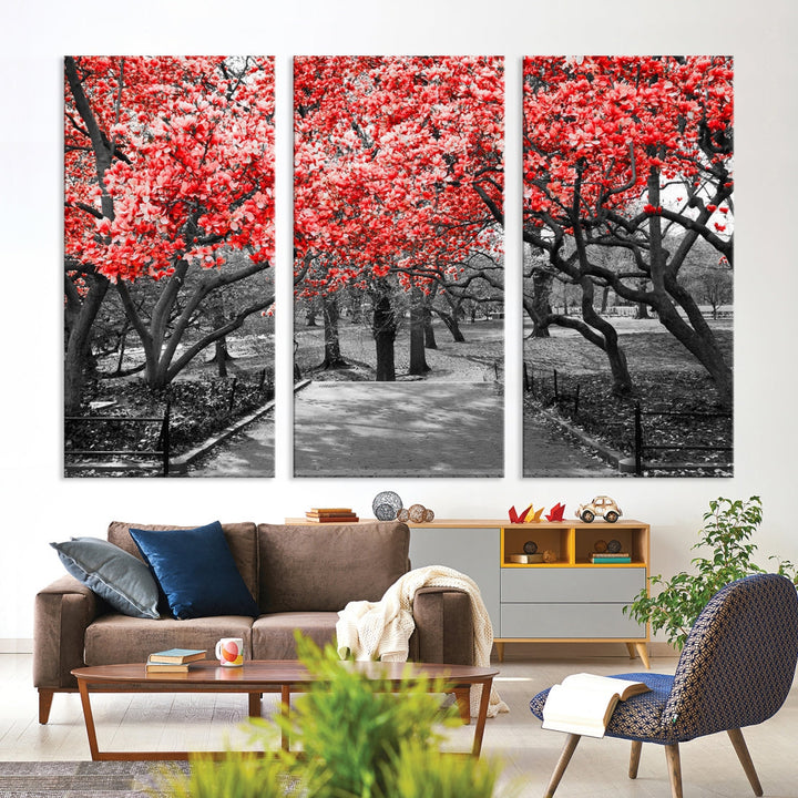 Pink Cherry Blossoms Canvas Wall Art Print Pink Flowers Large Canvas Art Print Blossoms Wall Decor Floral Canvas Artwork