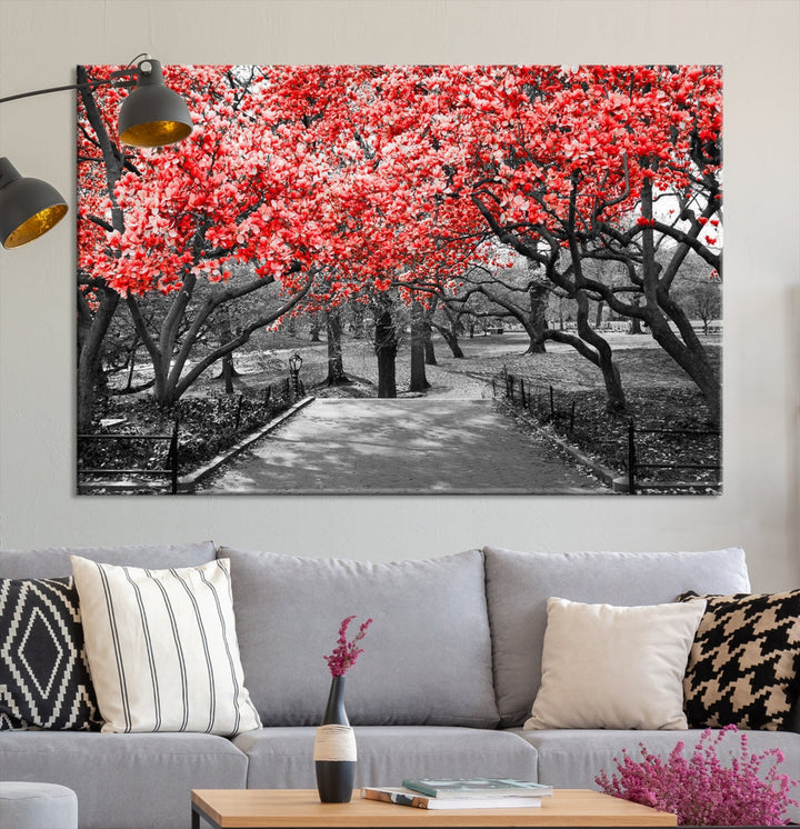 Pink Cherry Blossoms Canvas Wall Art Print Pink Flowers Large Canvas Art Print Blossoms Wall Decor Floral Canvas Artwork