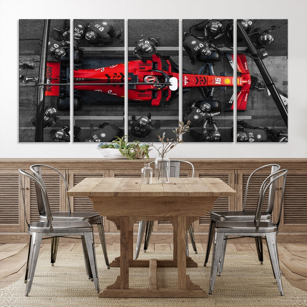 Formula Wall Art Print Car Racing Art F Pit Stop Printed Canvas Wall Decor Framed